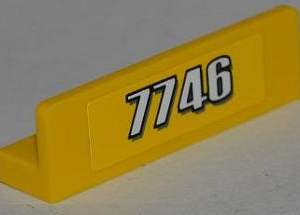 30413pb028 - Panel 1 x 4 x 1 with White '7746' Pattern (Sticker) - Set 7746