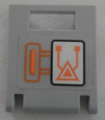 4346pb35 - Container, Box 2 x 2 x 2 Door with Slot with Orange Circuitry Pattern (Sticker) - Set 70317