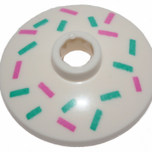 4740pb017 - Dish 2 x 2 Inverted (Radar) with Medium Azure and Pink Short Lines (Topping) Pattern