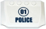 52031pb095 - Wedge 4 x 6 x 2/3 Triple Curved with '01' in Dark Blue Circle and 'POLICE' Pattern (Sticker) - Set 60068