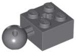 57909b - Technic, Brick Modified 2 x 2 with Ball Joint and Axle Hole with 6 Holes in Ball