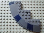 58846pb04R - Brick, Round Corner 10 x 10 with Slope 33 Edge, Axle Hole, Facet Cutout with Dark Blue Rectangles Pattern Model Right Side (Stickers) - Set 8016