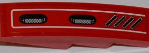 61678pb036R - Slope, Curved 4 x 1 with 2 Vent Holes and Diagonal Vent Grille Pattern Model Right (Sticker) - Set 7978