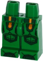 970c00pb0502 - Hips and Legs with Orange and Gold Circuitry and Dark Green Armor, Knee Pads and Boots Pattern