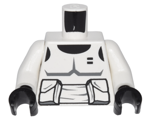 973pb0587c01 - Torso SW Armor Scout Trooper Pattern (Dark Bluish Gray Accents) / White Arms / Black Hands