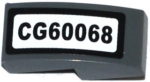 11477pb018 - Slope, Curved 2 x 1 x 2/3 with 'CG60068' Pattern (Sticker) - Set 60068