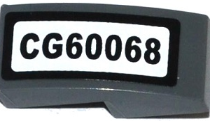11477pb018 - Slope, Curved 2 x 1 x 2/3 with 'CG60068' Pattern (Sticker) - Set 60068
