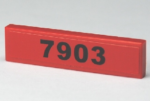 2431pb095 - Tile 1 x 4 with Black '7903' on Red Background Pattern (Sticker) - Set 7903