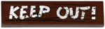 2431pb388 - Tile 1 x 4 with Wood Grain and 'KEEP OUT!' Pattern (Sticker) - Sets 60068 / 75903