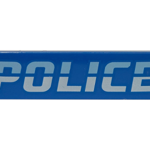 2431pb665 - Tile 1 x 4 with Bright Light Blue and White 'POLICE' Pattern