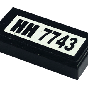 3069bpb0108 - Tile 1 x 2 with Groove with 'HH 7743' Pattern (Sticker) - Set 7743