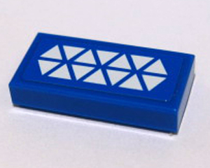 3069bpb0171 - Tile 1 x 2 with Groove with White Triangles Pattern (Sticker) - Sets 7868 / 75037