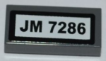 3069bpb0198 - Tile 1 x 2 with Groove with 'JM 7286' Pattern (Sticker) - Set 7286