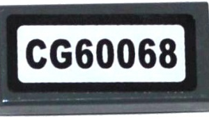 3069bpb0389 - Tile 1 x 2 with Groove with 'CG60068' Pattern (Sticker) - Set 60068