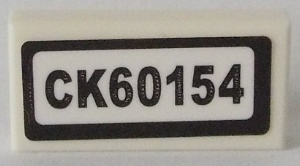 3069bpb0678 - Tile 1 x 2 with Groove with 'CK60154' Pattern (Sticker) - Set 60154