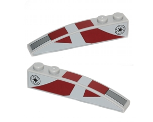 42022pb25 - Slope, Curved 6 x 1 with Dark Red Stripes and SW Republic Pattern on Both Sides (Stickers) - Set 75012