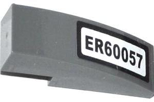 50950pb073 - Slope, Curved 3 x 1 with 'ER60057' on White Background Pattern (Sticker) - Set 60057