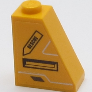60481pb009 - Slope 65 2 x 1 x 2 with 'RESCUE' on Arrow and Black Vent Pattern (Sticker) - Set 60161