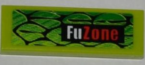 63864pb011L - Tile 1 x 3 with Scales and 'FuZone' Pattern Model Left Side (Sticker) - Set 8231