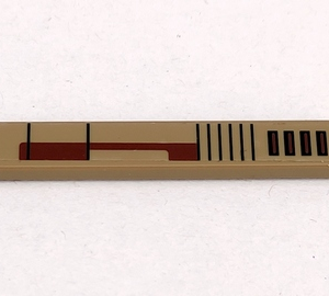 6636pb084 - Tile 1 x 6 with Black and Brown SW Vulture Droid Pattern 1 (Sticker) - Set 7660