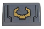 85984pb262 - Slope 30 1 x 2 x 2/3 with Gold Horns Pattern (Sticker) - Set 76107