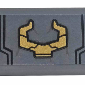 85984pb262 - Slope 30 1 x 2 x 2/3 with Gold Horns Pattern (Sticker) - Set 76107