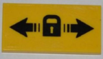 87079pb0063 - Tile 2 x 4 with Black Arrows and Lock Pattern (Sticker) - Set 3368