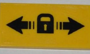 87079pb0063 - Tile 2 x 4 with Black Arrows and Lock Pattern (Sticker) - Set 3368
