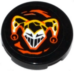 14769pb105 - Tile, Round 2 x 2 with Bottom Stud Holder with Jester's Head Pattern (Sticker) - Set 70314