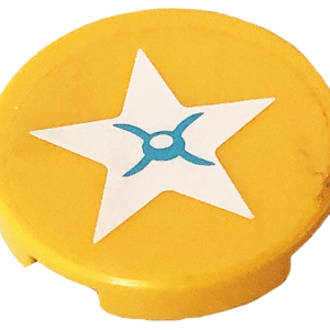 14769pb382 - Tile, Round 2 x 2 with Bottom Stud Holder with Star Seat Cushion Pattern (Sticker) - Set 41232