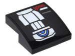 15068pb059L - Slope, Curved 2 x 2 x 2/3 with Silver Belt Pattern Model Left Side (Sticker) - Set 76051