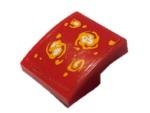 15068pb363 - Slope, Curved 2 x 2 x 2/3 with Bright Light Orange and White Lava Balls Pattern (Sticker) - Set 70323