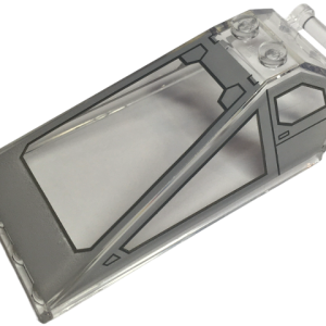 21849pb09 - Windscreen 8 x 4 x 2 with 2 Studs and Bar Handle with Light Bluish Gray Cockpit Window Frames with Dark Bluish Gray Lines Pattern