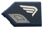 22385pb178R - Tile, Modified 2 x 3 Pentagonal with White Wing and Light Bluish Gray Plate Pattern Model Right Side (Sticker) - Set 76123