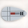 2586px15 - Minifigure, Shield Ovoid with SW Red, Gray, and Black Lines Pattern