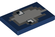 26603pb010 - Tile 2 x 3 with Minecraft Squid Face Pattern