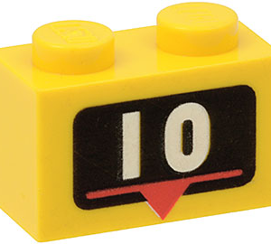 3004px3 - Brick 1 x 2 with White Number 10 Marker Pattern
