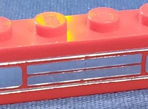 3010pb035e - Brick 1 x 4 with Car Grille Chrome Pattern (Embossed Print)