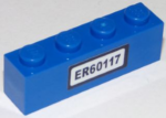3010pb190 - Brick 1 x 4 with Black 'ER60117' Pattern (Sticker) - Set 60117