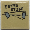 3068bpb1661 - Tile 2 x 2 with Groove with 'PETE’S STUFF' and Tape Pattern (Sticker) - Set 76108