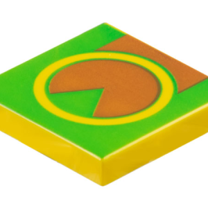 3068bpb0046 - Tile 2 x 2 with Groove with Green and Brown Pattern