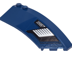 41749pb023 - Wedge 8 x 3 x 2 Open Right with White 'STARK INDUSTRIES' Logo and Vents Pattern (Sticker) - Set 76051