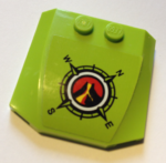 45677pb112 - Wedge 4 x 4 x 2/3 Triple Curved with Volcano Explorers Logo Compass Pattern (Sticker) - Set 60125