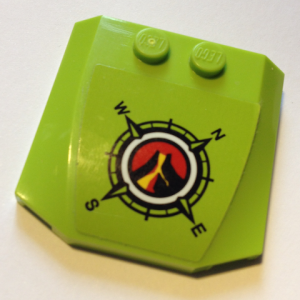 45677pb112 - Wedge 4 x 4 x 2/3 Triple Curved with Volcano Explorers Logo Compass Pattern (Sticker) - Set 60125
