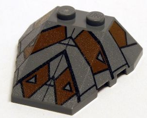 48933pb009 - Wedge 4 x 4 Triple with Stud Notches with Sith Nightspeeder Pattern 2