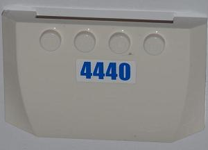 52031pb051 - Wedge 4 x 6 x 2/3 Triple Curved with Blue '4440' Pattern (Sticker) - Set 4440