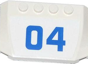 52031pb075 - Wedge 4 x 6 x 2/3 Triple Curved with Blue '04' Pattern (Sticker) - Set 60044