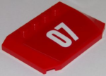 52031pb097 - Wedge 4 x 6 x 2/3 Triple Curved with White '07' on Red Background Pattern (Sticker) - Set 60107