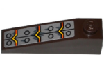 60477pb008 - Slope 18 4 x 1 with Bolted Metal Plates and Lava Pattern (Sticker) - Set 70321