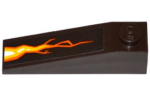 60477pb009 - Slope 18 4 x 1 with Orange Cracks and Lava Pattern (Sticker) - Set 70321